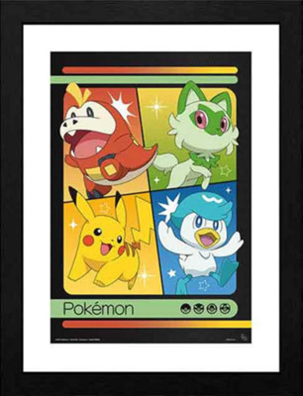 Image of Pokemon Pokmon - Framed print Scarlet & Violet Starters - White White One Size