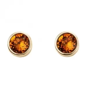 Image of November Yellow Gold Plated Birthstone Earrings with Swarovski Crystal E1547