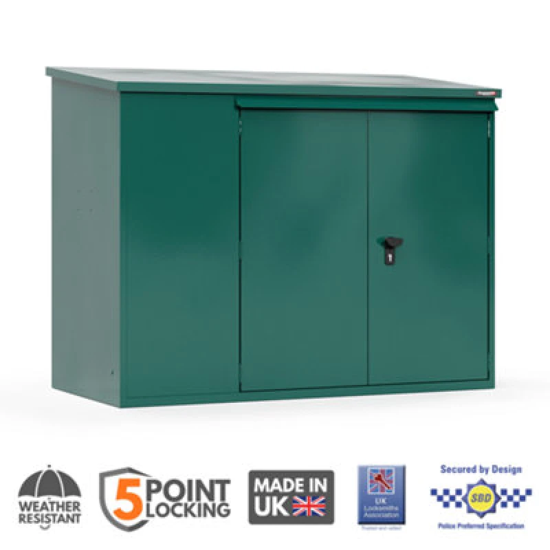 Image of 6' x 3' Asgard Annexe Police Approved Metal Bike Shed (1.83m x 0.92m)