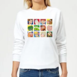 Image of Disney Toy Story Face Collage Womens Sweatshirt - White - XXL