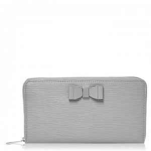 Image of Ted Baker Rouxi Bow Leather Zip Around Purse - mid-grey