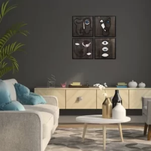 Image of Ineffable Black White Decorative Wooden Wall Accessory