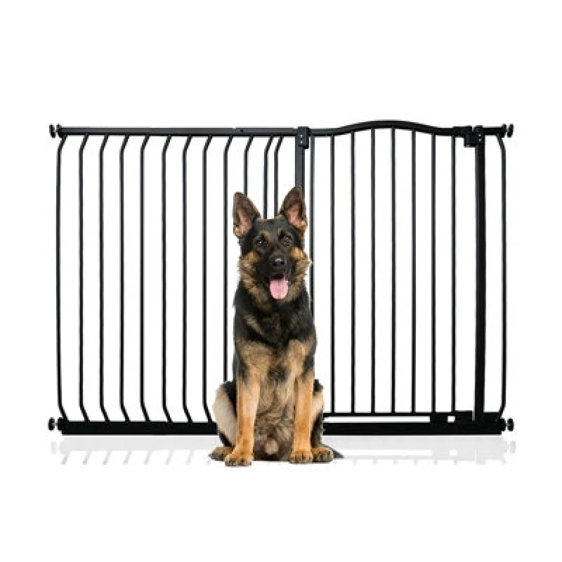 Image of Bettacare Extra Tall Curved Top Dog Gate, 134Cm - 143Cm, Matt Black, Extra Tall 100Cm In Height, Pressure Fit Pet Gate