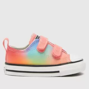 Image of Converse Multi All Star 2v Lo Rainbow Ombre Girls Toddler Trainers