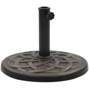 Image of Parasol Base Round Polyresin 19 kg Bronze Vidaxl Brown