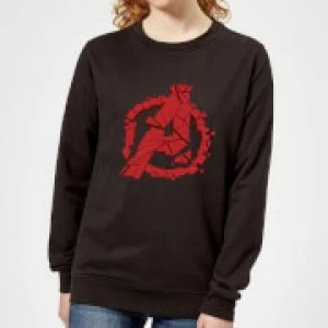 image of Avengers Endgame Shattered Logo Womens Sweatshirt - Black