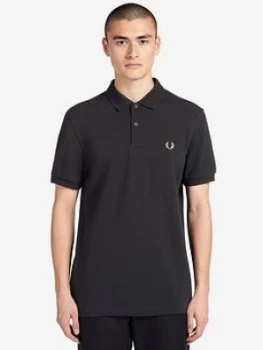 Image of Fred Perry Plain Polo Shirt - Black, Size L, Men
