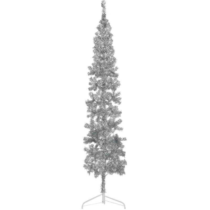 Image of VIDAXL Vidaxl - Slim Artificial Half Christmas Tree with Stand Silver 240cm 8720287001010