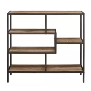 image of Urban Rustic Wide Shelving Unit Brown and Black