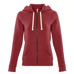 Image of Next Level Womens/Ladies PCH Zip Hoodie (M) (Heather Cardinal)