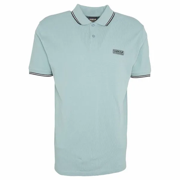 Barbour International Mens Evan Cotton Tipped Polo Shirt - L Blue Tops male MML1399BU68 L