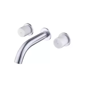 Image of Chrome Wall Mounted Bath Mixer Tap with Marble Handle - Lorano