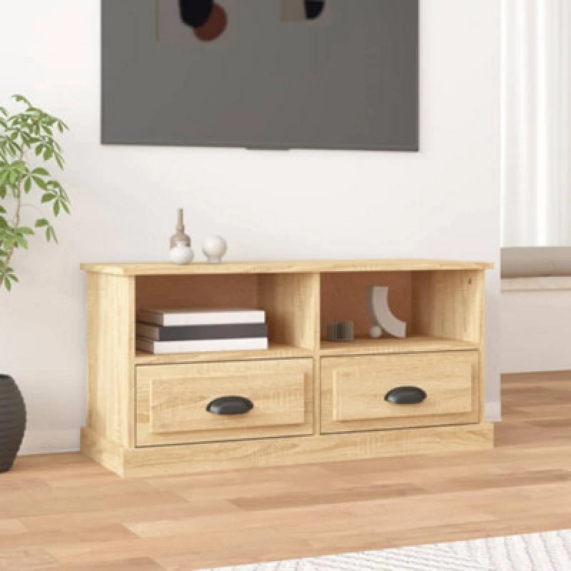 Image of Vidaxl TV Cabinet Sonoma Oak 93X35.5X45cm Engineered Wood, Brown 816467