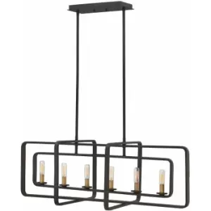 Image of Loops - 6 Bulb Chandelier Hanging Pendant LIght Buckeye Bronze LED E14 60W Bulb