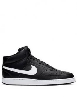 Image of Nike Court Vision Mid, Black/White, Size 6.5, Men