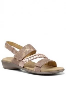 image of Hotter Ripple Smart-casual Strappy Sandals - Rose Gold, Size 3, Women