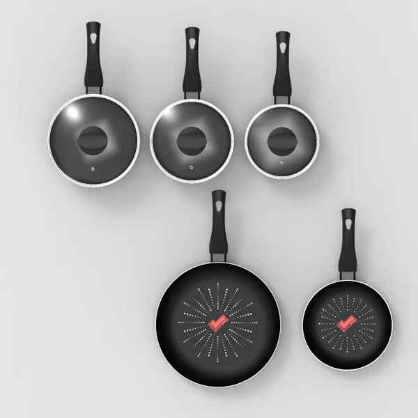 image of Tower Smart Start Classic 5 Piece Pan Set Black