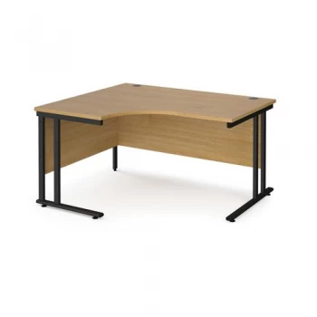 image of Maestro 25 left hand ergonomic desk 1400mm wide Black cantilever leg