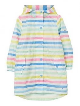 image of Joules Girls Go Lightly Stripe Packaway Jacket - Multi