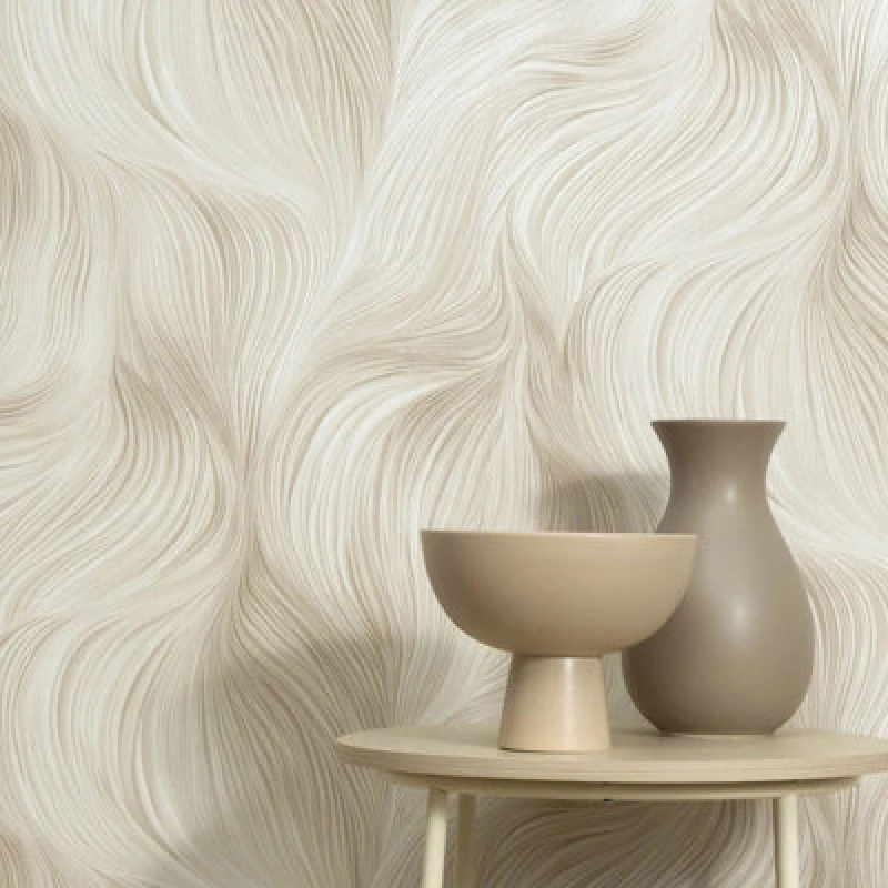 Image of Erismann Erismann Waves of Light Beige Vinyl Wallpaper Beige