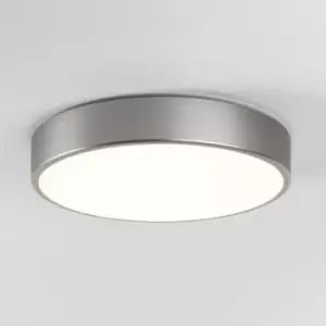 image of Mallon LED Bathroom Flush Ceiling Light Matt Nickel IP44