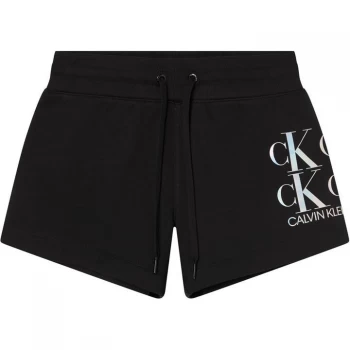 Image of Calvin Klein Jeans Calvin Klein Jeans Shine Logo Shorts - BEH CK BLACK