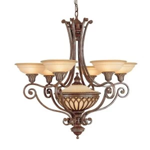 Image of 6 Light Multi Arm Chandelier British Bronze Finish, E27