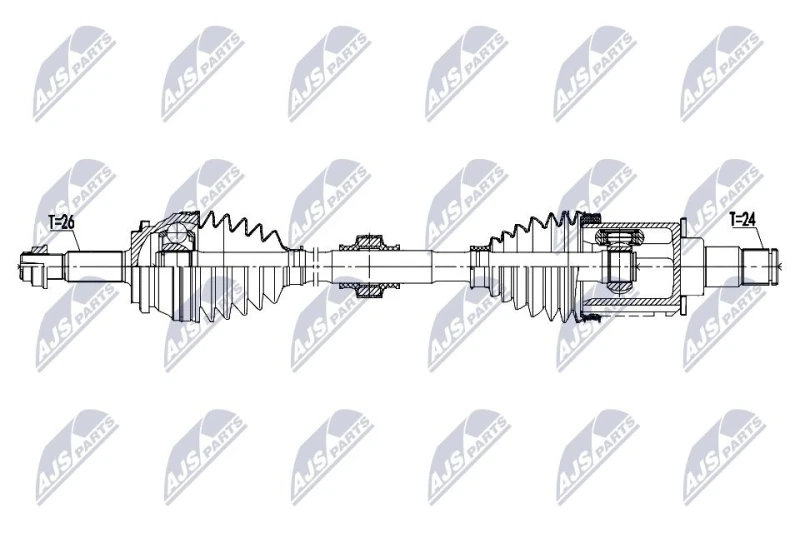 Image of NTY NPW-TY-237 Drive shaft Front Axle Left Drive Shaft (13)