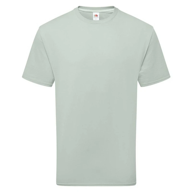 Image of Fruit Of The Loom Fruit of the Loom Men Cotton T-Shirt in Dark Grey Size: Small Dark Grey S Male 5063693930356