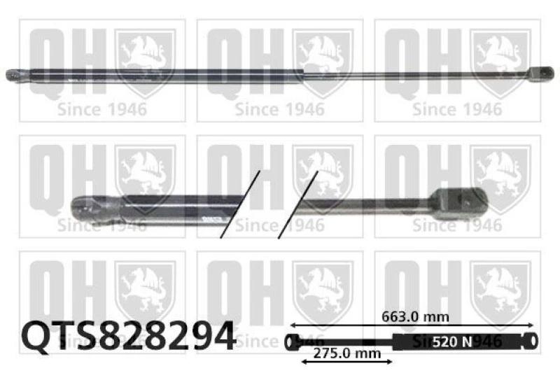 Image of QUINTON HAZELL Tailgate strut QUINTON HAZELL QTS828294