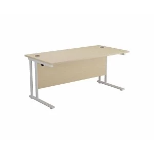 Image of TC Office Start White Cantilever Frame Desk 1800x800mm, Maple