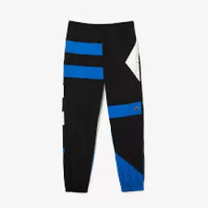 Mens Lacoste Patchwork Water-Repellent Trackpants Size 6 - XL Black / Blue / White