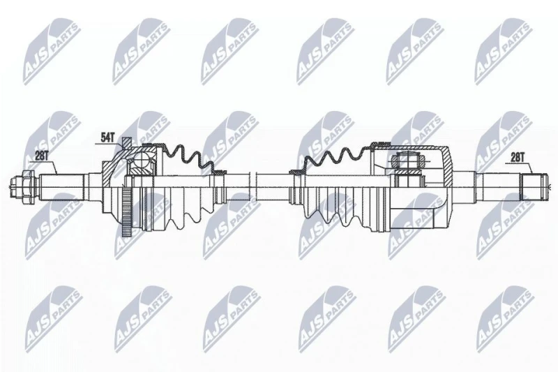 Image of NTY NPW-KA-372 Drive shaft Automatic Transmission, Front Axle Left Drive Shaft (13)