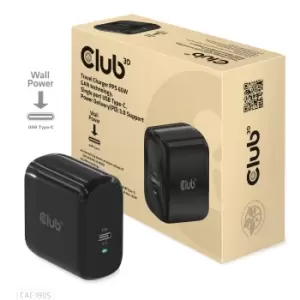 image of CLUB3D Travel Charger PPS 65W GAN technology, Single port USB...