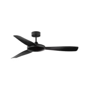 Image of Lethbridge Ceiling Fan Aluminium Matt Black, Glass 3ABS Black Blades - Merano