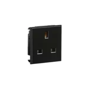Image of Knightsbridge - 13A 1G unswitched socket module 50 x 50mm - black