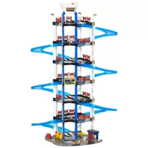 image of Jouet 7-level Garage Toy Parking Lot Dual Race Tracks with Electric Elevator