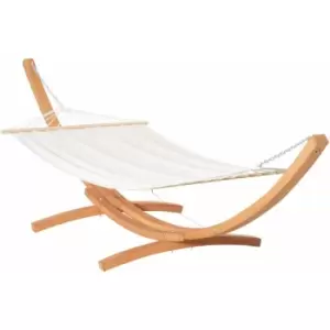 image of Outsunny Outdoor Garden Hammock Swing Hanging Bed w/ Wooden Stand for Patio