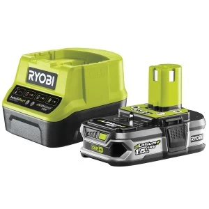 Image of Ryobi ONE+ 18V Compact Charger & 18V 1.5Ah Li-ion Battery