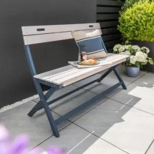 image of Galaxy 2 Seater Folding Bench Light Grey