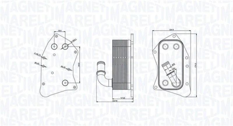 Image of MAGNETI MARELLI Engine oil cooler MAGNETI MARELLI 350300002300