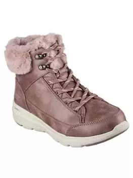 Image of Skechers Glacial Ultra Lace Up Ankle Boots, Mauve, Size 4, Women