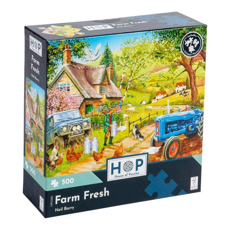 Image of The House Of Puzzles Farm Fresh, 500 Piece Jigsaw Puzzle Multi unisex