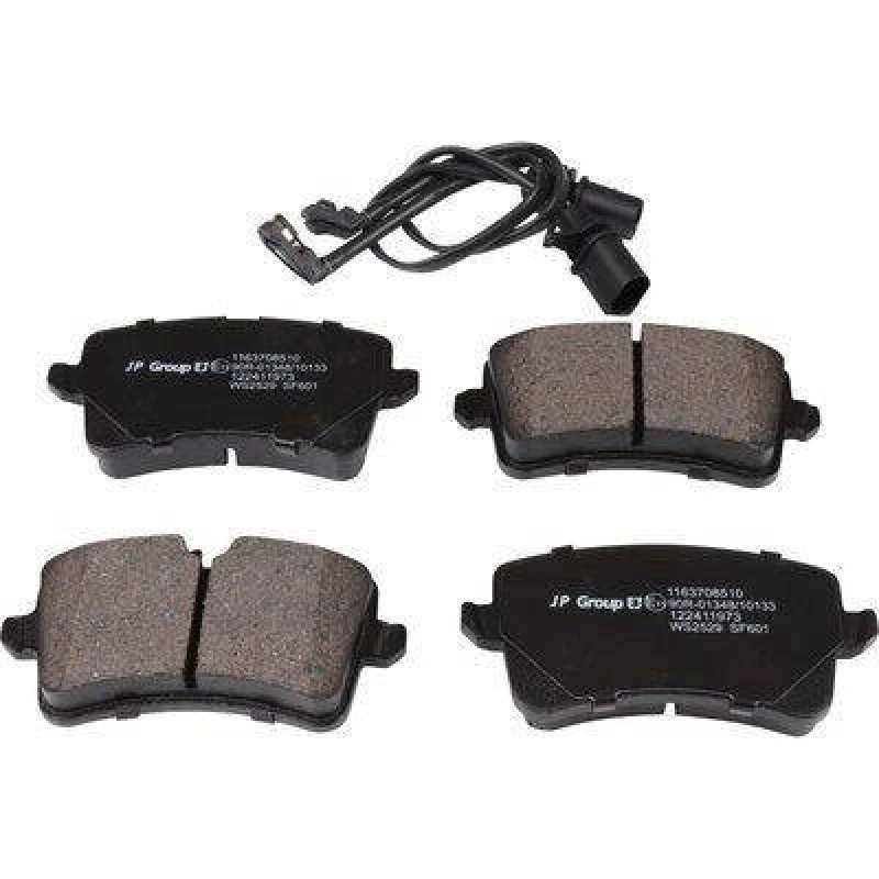 Image of JP GROUP 1163708510 Brake pad set JP Rear Axle, incl. wear warning contact Brake Pad Set,disc brake (402)