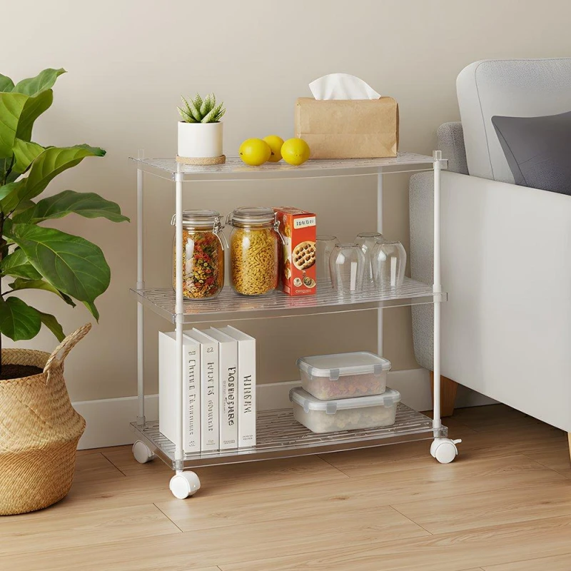 Image of LIFE IDEAS Transparent Rolling Storage Cart - Clear Unisex One Size