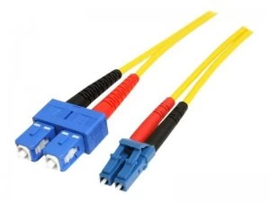 image of 1m Single Mode Duplex Fiber Patch Cable LC-SC