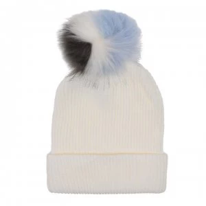 Image of French Connection Connection Contrast Bobble Hat One Size - Classic Cream