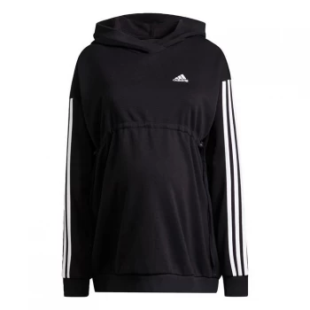 Image of adidas Essentials Cotton 3-Stripes Hoodie (Maternity) Wom - Black / White