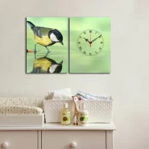 Image of 2P3040CS-146 Multicolor Decorative Canvas Wall Clock (2 Pieces)