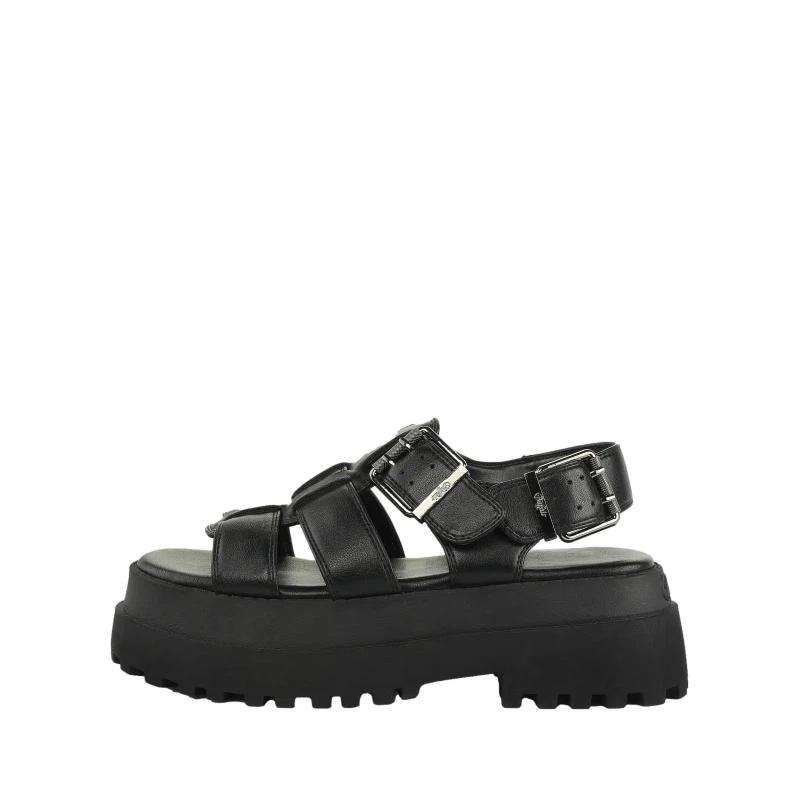 Image of Buffalo Womens wedge sandals Buffalo Pluto Fisher Noir Female 38